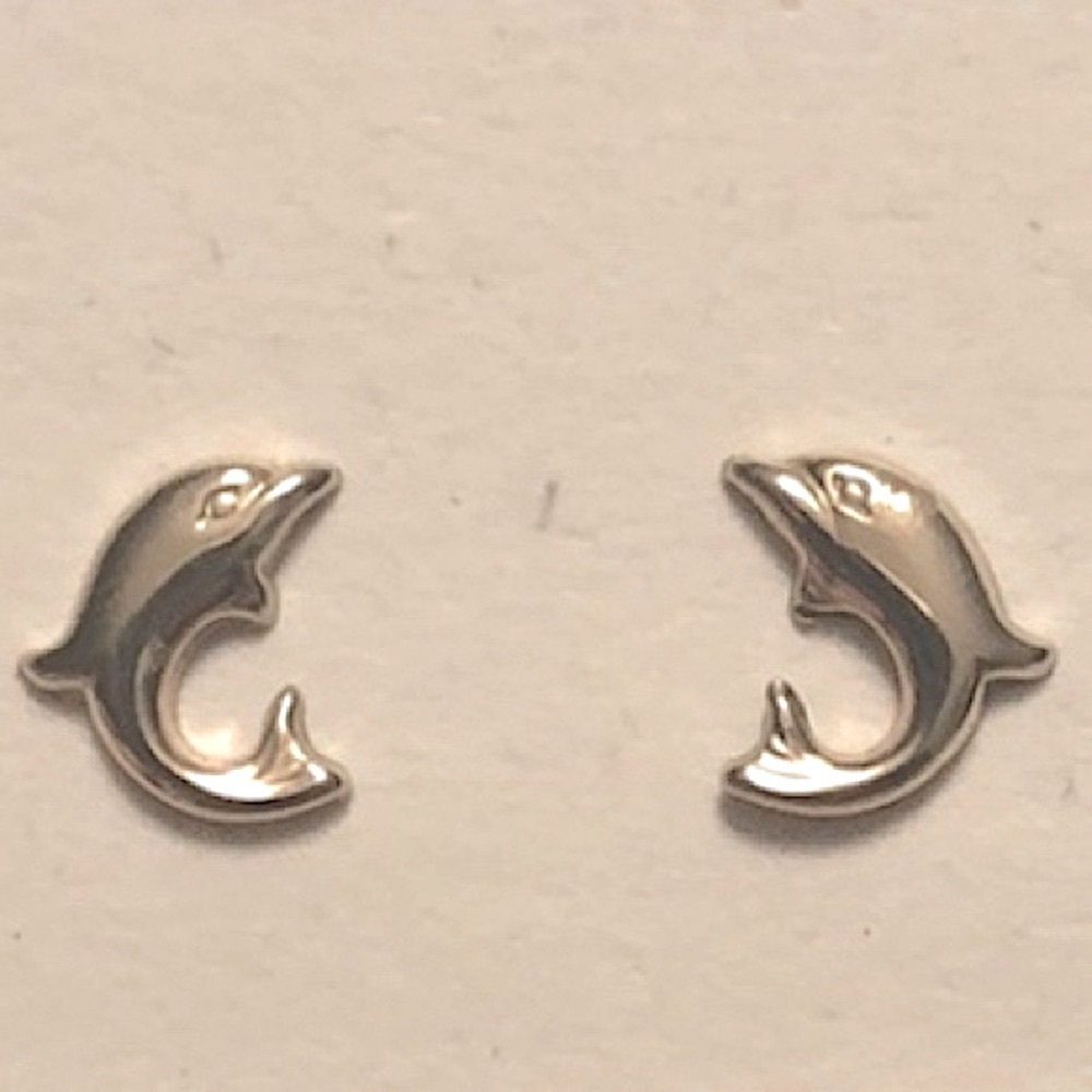 14KT YELLOW GOLD dolphin earrings